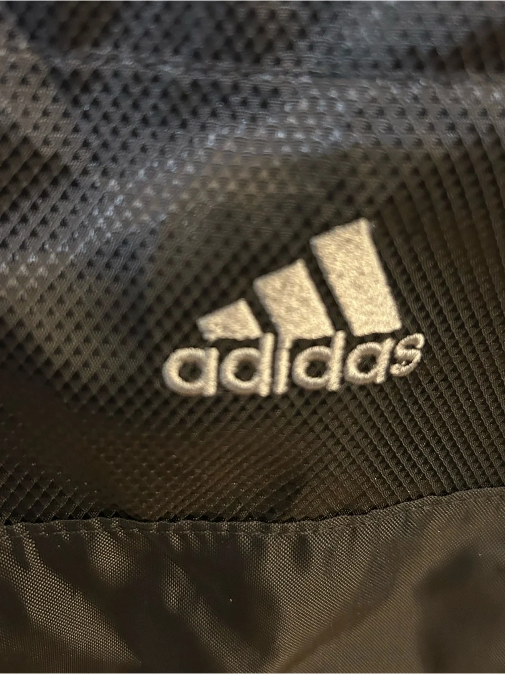 NWT- adidas Black and Light Gray Drawstring Backpack with Front Zip Pocket